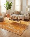Dover Terrace Collection Area Rug -  Lagoon (Orange) Square Orange  lifestyle 31