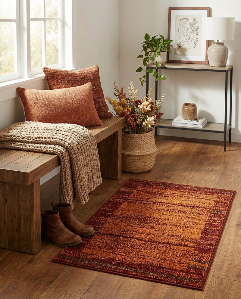 Autumn Meadow Collection Area Rug -  Nutmegwood Rectangle Terracotta  lifestyle 24