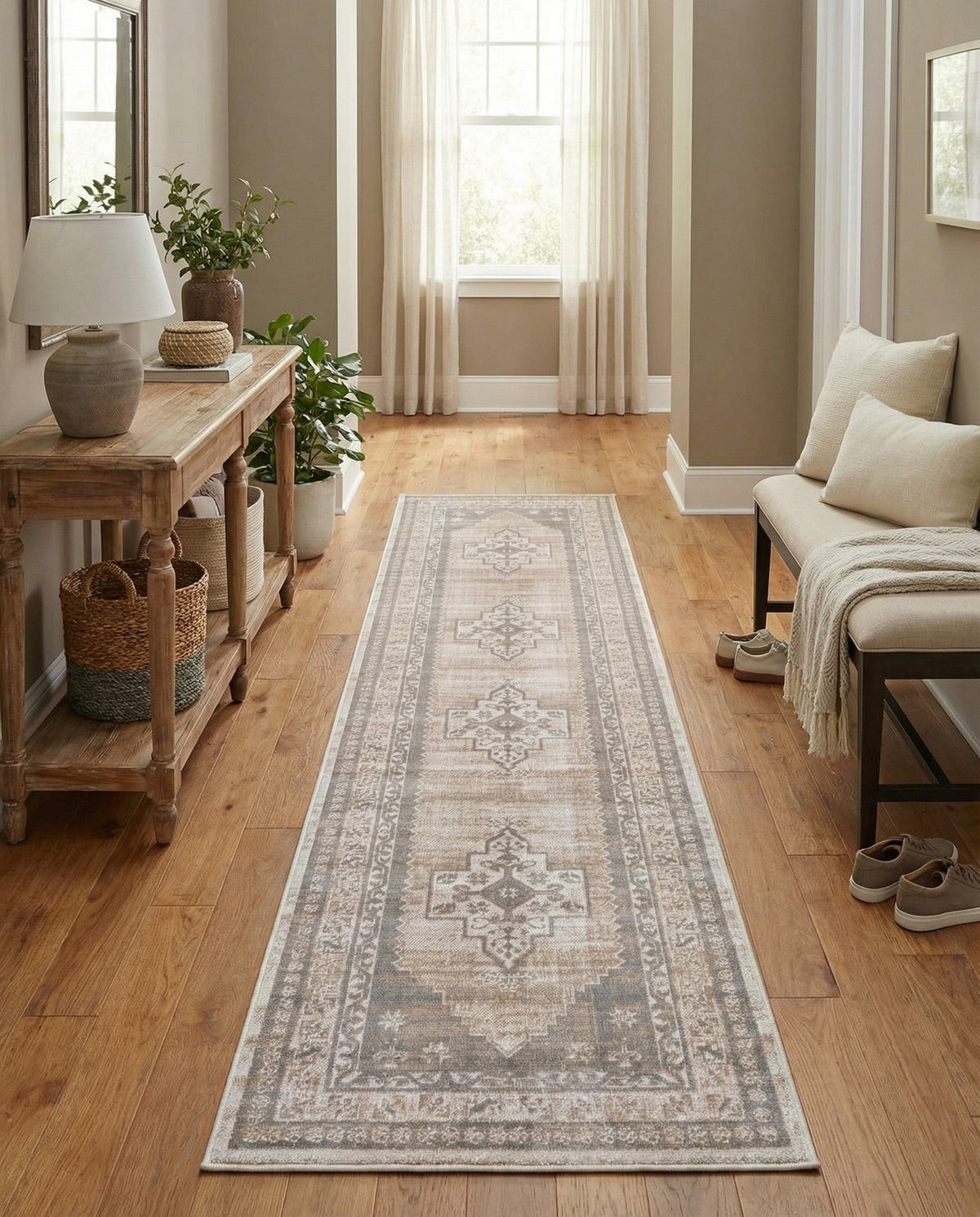 Savannah Series Collection Area Rug -  Augusta (Mink) Runner Mink  lifestyle 85