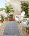 Jill Zarin Sedona Oasis Outdoor Collection Area Rug - Coconino (Navy Sky) Runner Navy Sky  lifestyle 55