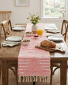 Thar Cotton Collection Area Rug - Jaisalmer (Rose) Table Runner Rose  lifestyle 36