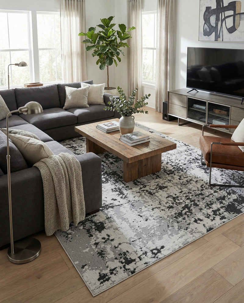 Cathedral Elegance Collection Area Rug -  Basilica Rectangle Black  lifestyle 24