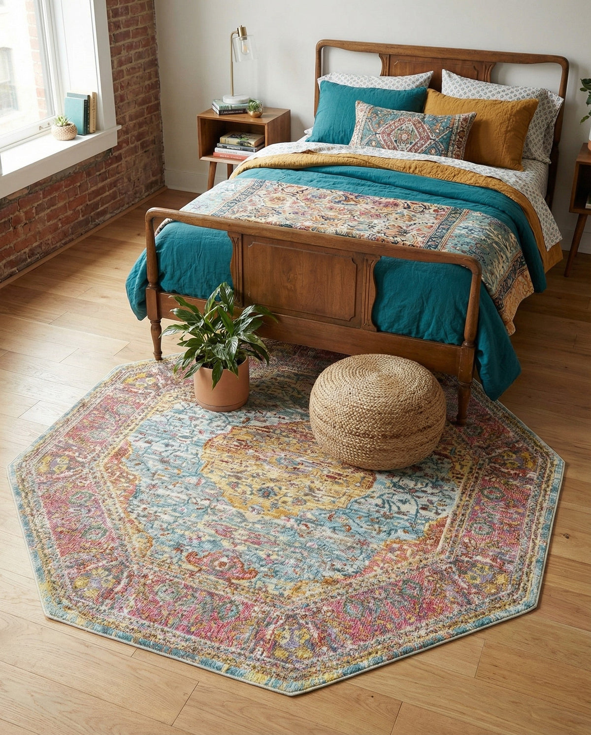 Caribbean Breeze Collection Area Rug -  Vieques Octagon Light Blue  lifestyle 82