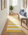 Tassel Trail Collection Area Rug - Pathway (Yellow and Ivory) Runner Yellow and Ivory  lifestyle 51