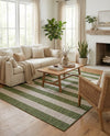 Seaside Stripes Collection Area Rug -  Veranda Rectangle Green  lifestyle 35