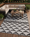 Urban Terrace Collection Area Rug -  Gramercy Rectangle Black and White  lifestyle 17