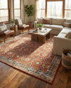Patio Heritage Collection Area Rug -  Eden Rectangle Antique Red  lifestyle 10