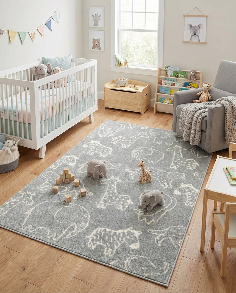 Wonder Tykes Collection Area Rug -  Spectrum Rectangle Gray  lifestyle 33