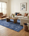 Zagros Shades Collection Area Rug -  Yasuj Rectangle Navy Blue  lifestyle 23