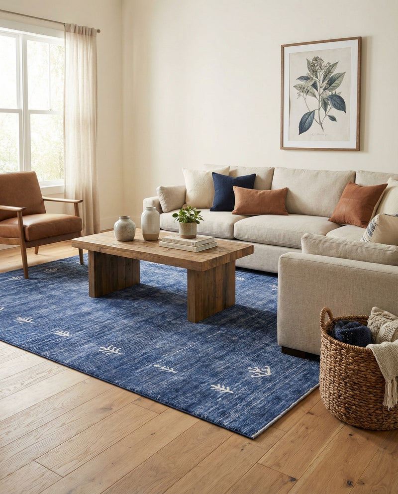 Zagros Shades Collection Area Rug -  Yasuj Rectangle Navy Blue  lifestyle 23