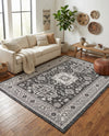 Tribal Terrace Treasures Collection Area Rug -  Incan Isle (Charcoal Gray) Rectangle Charcoal Gray  lifestyle 13