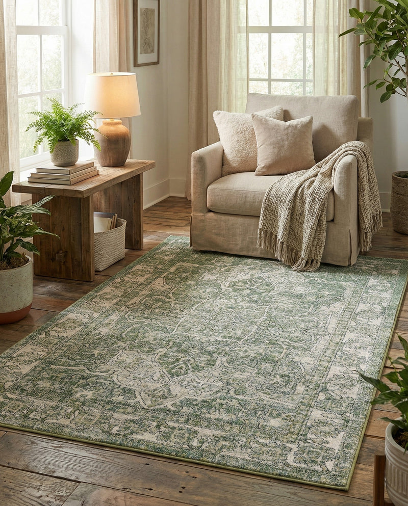 Savannah Soiree Collection Area Rug -  Everglade (Green) Rectangle Green  lifestyle 13