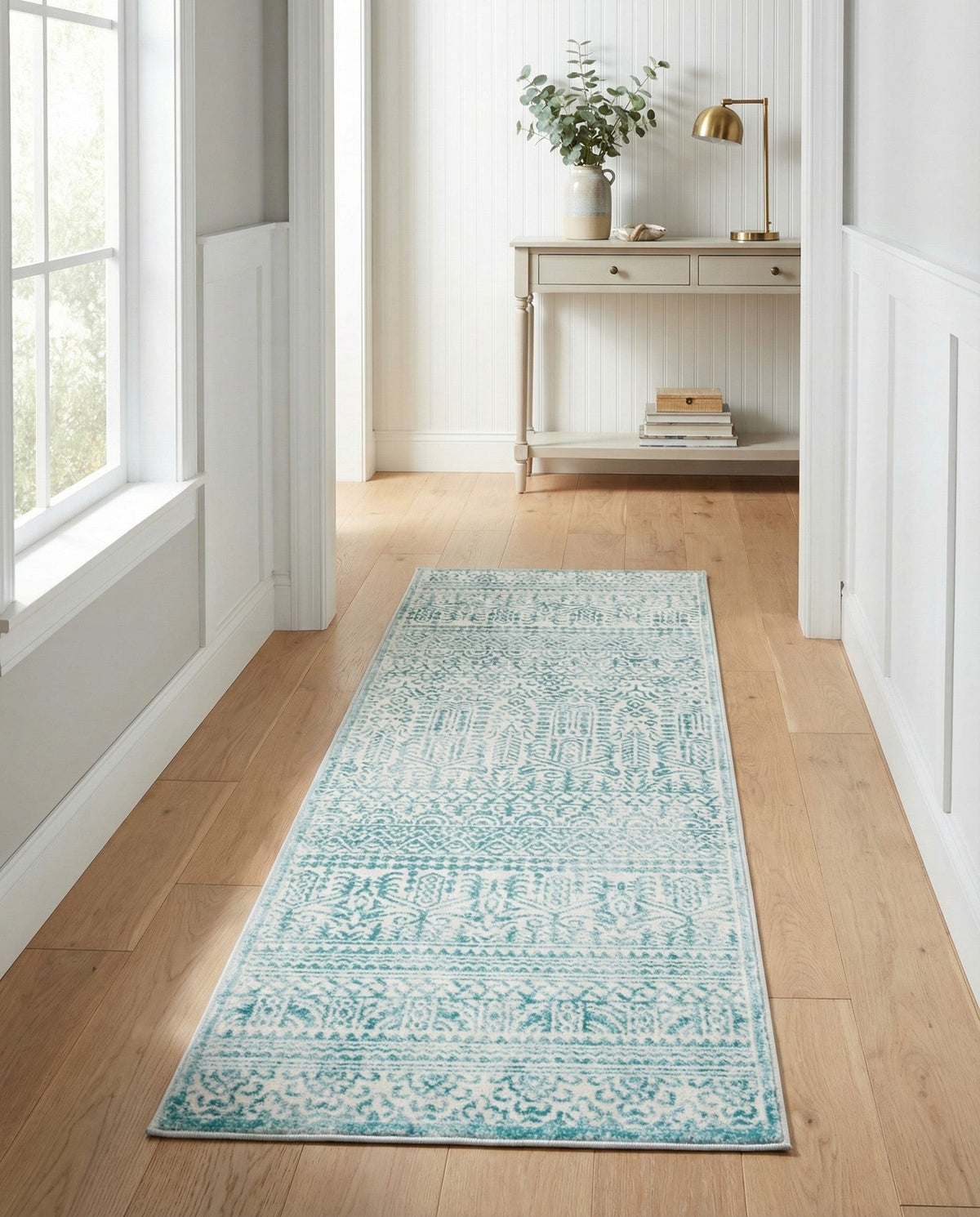 Metro Heights Collection Area Rug -  Chelsea Runner Teal  lifestyle 146