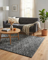 Marrakesh Lattice Collection Area Rug - Casablanca (Charcoal Gray) Rectangle Charcoal Gray  lifestyle 8