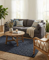 Savannah Weave Collection Area Rug - Serengeti Rectangle Navy Blue  lifestyle 38