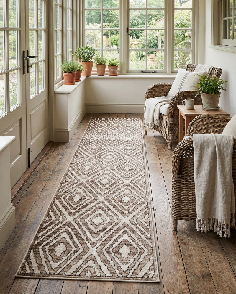 Sanctuary Retreat Collection Area Rug -  Oasis Runner Chocolate Brown  lifestyle 43