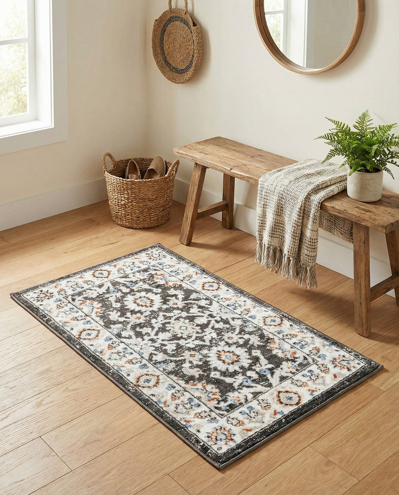 Savannah Elegance Collection Area Rug - Augusta (Fume Gray) Rectangle Fume Gray  lifestyle 20