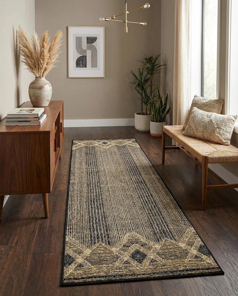 Urban Terrace Collection Area Rug -  Loft Runner Charcoal  lifestyle 78
