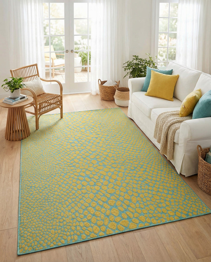 Urban Oasis Rugs Collection Area Rug -  Terrace (Yellow and Aqua) Rectangle Yellow and Aqua  lifestyle 20