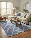Lattice Gardens Collection Area Rug -  Bloomfield (Light Blue) Rectangle Light Blue  lifestyle 14