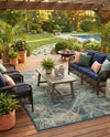 Coastal Terrace Collection Area Rug -  Driftwood Rectangle Blue  lifestyle 13