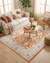 Savannah Elegance Collection Area Rug - Augusta (Rust Red) Square Rust Red  lifestyle 36