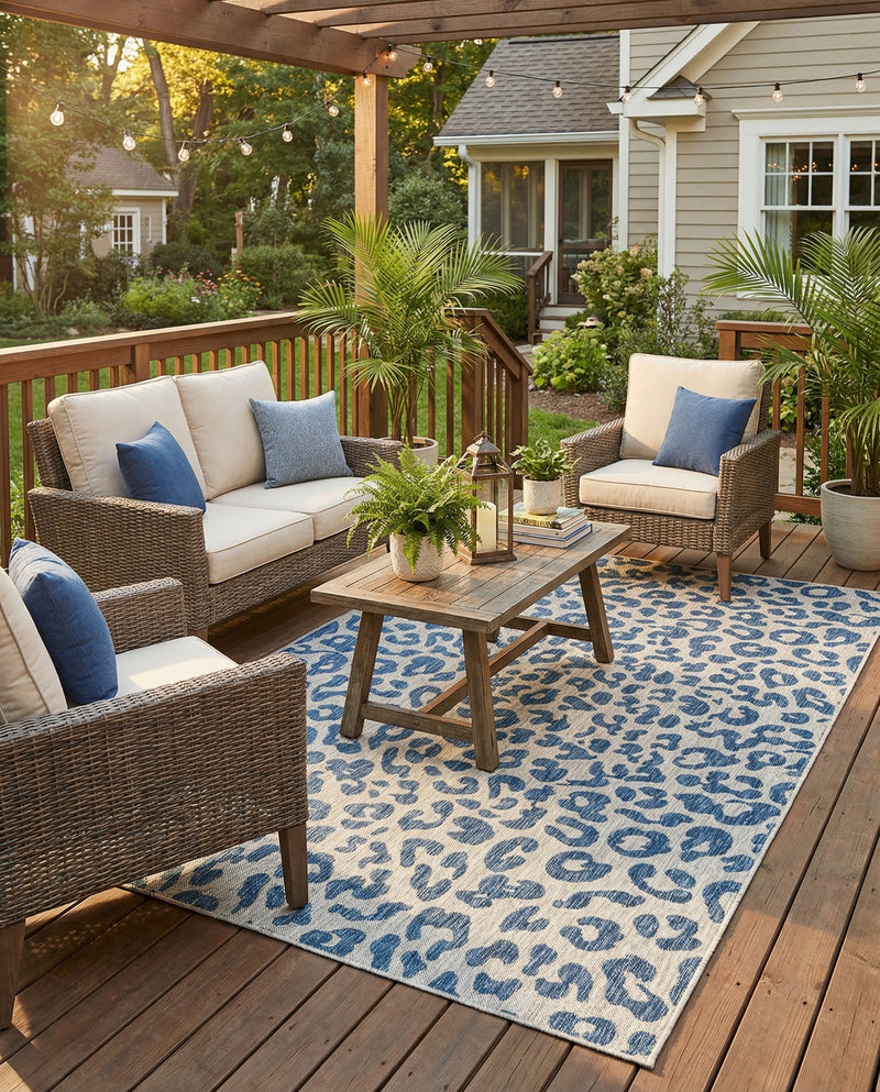 Savannah Escape Collection Area Rug -  Amazon (Blue) Rectangle Blue  lifestyle 14