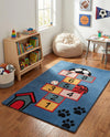 Whimsy Wonders Wool Collection Area Rug -  Desert Rectangle Blue and Orange  lifestyle 6