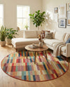 Coastal Terrace Collection Area Rug -  Harbor Round Multi  lifestyle 74