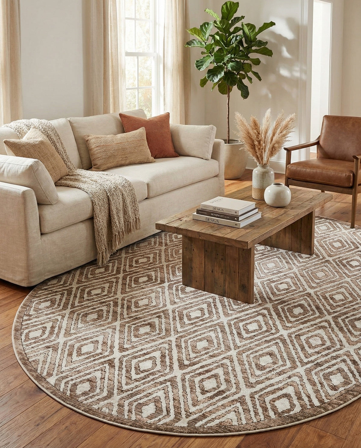 Sanctuary Retreat Collection Area Rug -  Oasis Oval Chocolate Brown  lifestyle 179