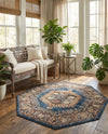 Eden Oasis Collection Area Rug -  Refuge (Blue) Octagon Blue  lifestyle 52