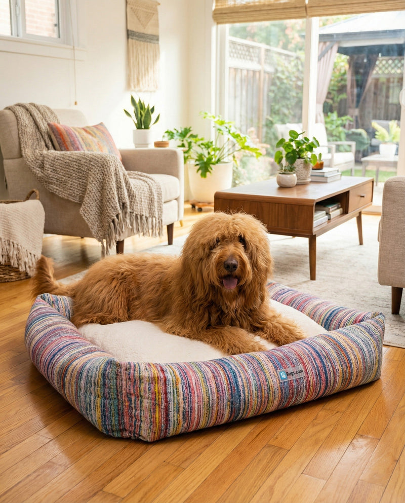 Luxury Pet Lounge Collection Pet Bed -  Glade Rectangle Multi  lifestyle 6