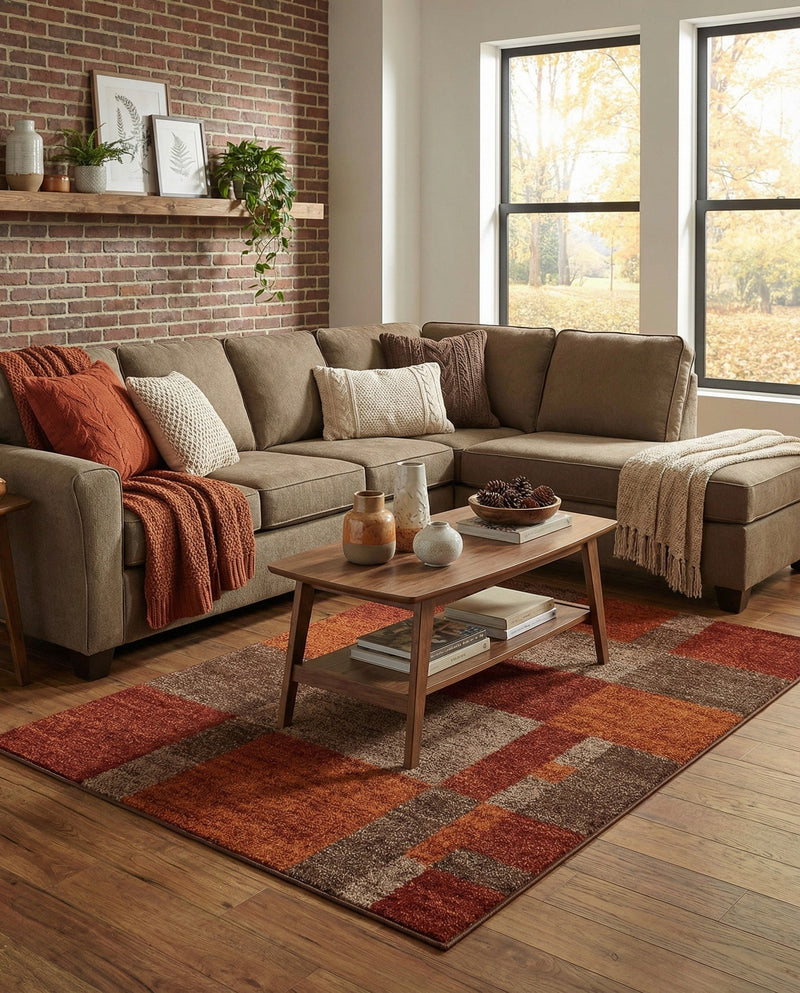 Autumn Meadow Collection Area Rug -  Sycamoreside (Multi) Rectangle Multi  lifestyle 13