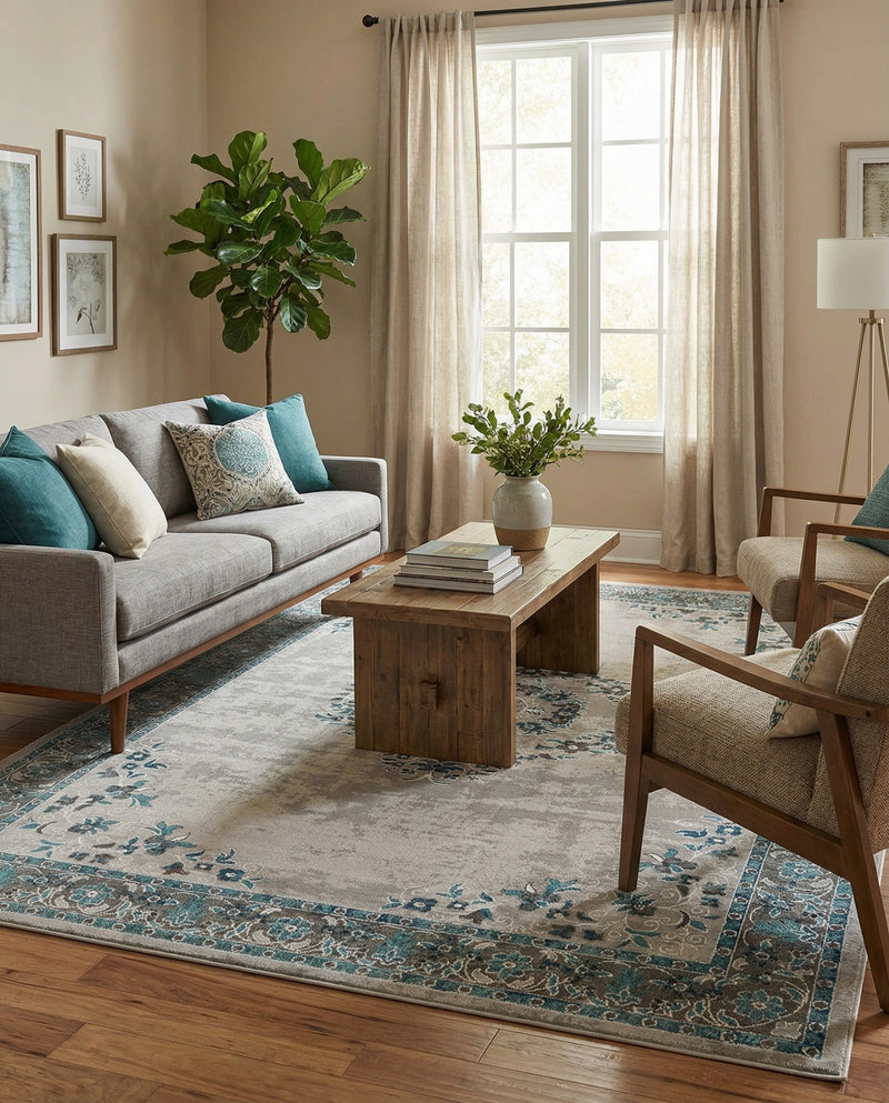 Geneva Terrace Collection Area Rug -  Yverdon Rectangle Gray  lifestyle 35