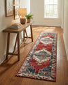 Patio Heritage Collection Area Rug -  Alcove Runner Red and Navy Blue  lifestyle 72