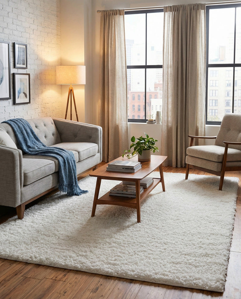 Alpine Plush Collection Area Rug -  Cortina (White) Rectangle White  lifestyle 9
