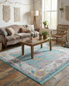 Arcadia Rugs Collection Area Rug - Eden (Aqua and Blue) Square Aqua and Blue  lifestyle 26