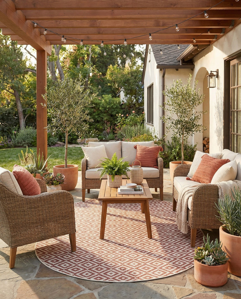 Urban Oasis Rugs Collection Area Rug -  Rooftop (Rust Red) Oval Rust Red  lifestyle 43