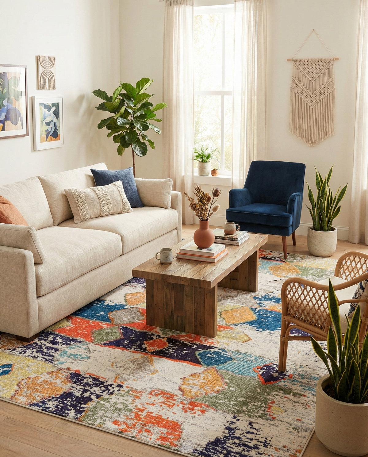 Colorburst Oasis Collection Area Rug -  Marina Rectangle Ivory  lifestyle 18