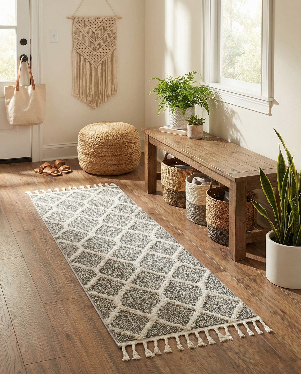 Sahara Chic Collection Area Rug -  Tuareg Runner Gray  lifestyle 92