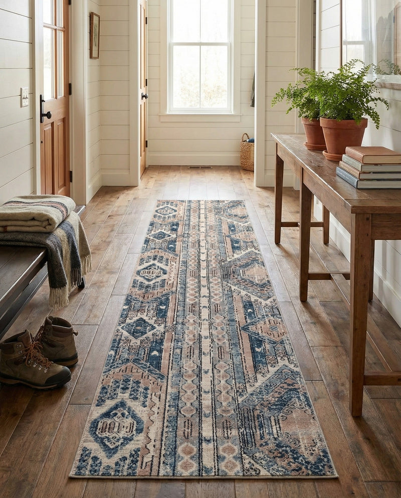 Cascade Range Collection Area Rug - Hood (Navy Blue) Runner Navy Blue  lifestyle 38