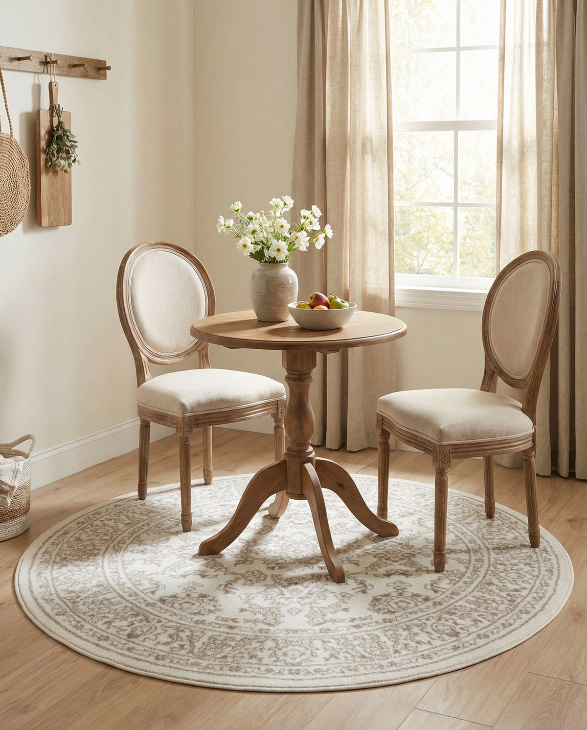 Savannah Elegance Collection Area Rug - Augusta (Ivory) Round Ivory  lifestyle 110