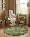Dover Terrace Collection Area Rug -  Lagoon (Green) Round Green  lifestyle 26
