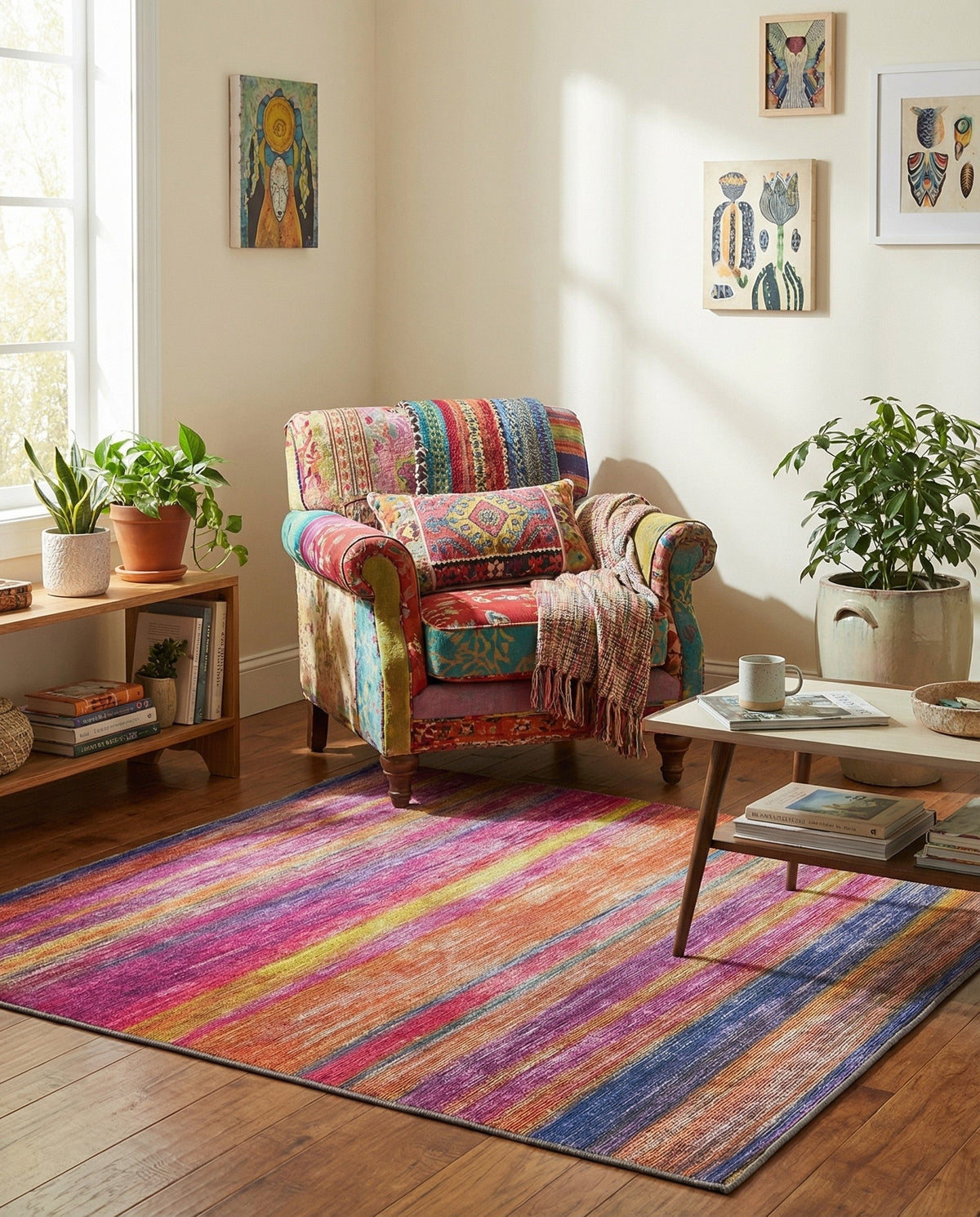 Sahara Essence Collection Area Rug - Oasis (Multi) Square Multi  lifestyle 88