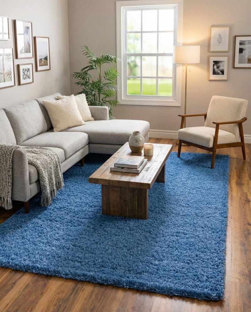 Plush Oasis Collection Area Rug - Serenity (Periwinkle Blue) Rectangle Periwinkle Blue  lifestyle 14