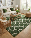 Lattice Gardens Collection Area Rug -  Bloomfield (Dark Green) Rectangle Dark Green  lifestyle 10
