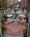Urban Terrace Collection Area Rug -  Chelsea (Rust Red) Round Rust Red  lifestyle 64