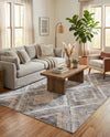 Aegean Elegance Collection Area Rug -  Rhodes Rectangle Gray Cream  lifestyle 22