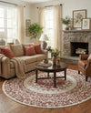 Patio Heritage Collection Area Rug -  Lafayette (Rust Red) Round Rust Red  lifestyle 72