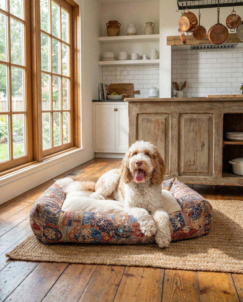 Luxury Pet Lounge Collection Pet Bed -  Burrow Rectangle Multi  lifestyle 4